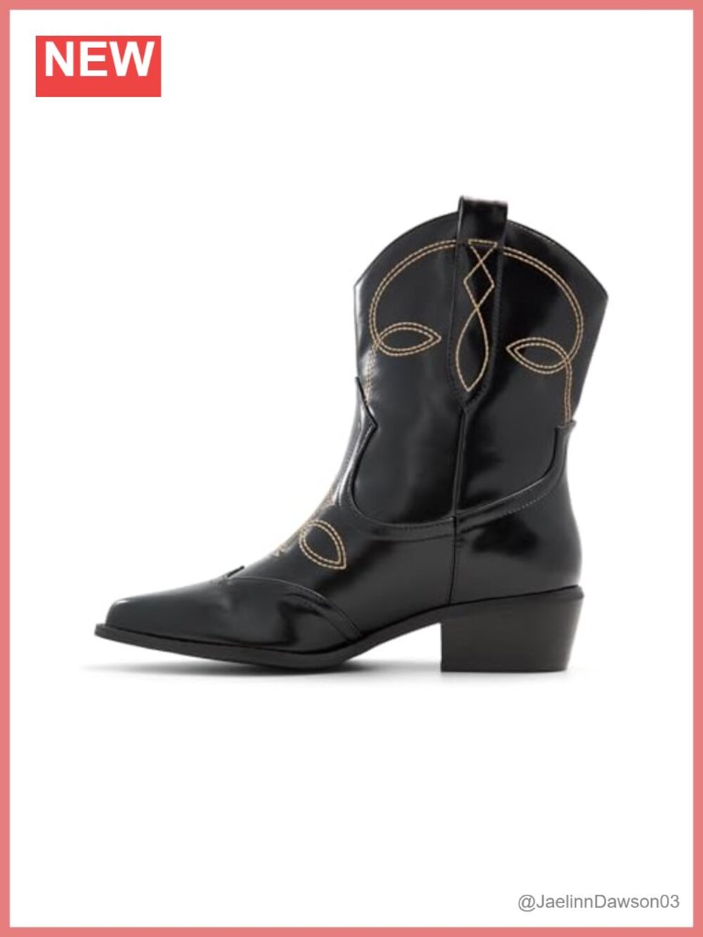 Pointed Toe Block Heel Ankle Booties Vegan PU Slip-On